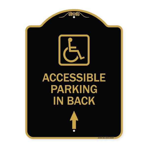 Signmission W/ NY Approved Isa Accessible Parking on Up Arrow W/ Graphic Alum Sign, 18" x 24", BG-1824-22697 A-DES-BG-1824-22697 - main